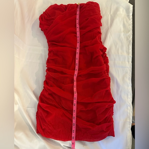 Rare Scarlet Ruched Mini Dress - Picture 7 of 7